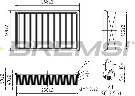 Bremsi FA0569 - Filter za zrak www.molydon.hr