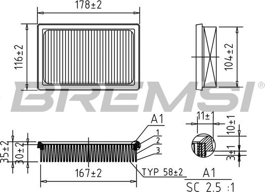 Bremsi FA0561 - Filter za zrak www.molydon.hr