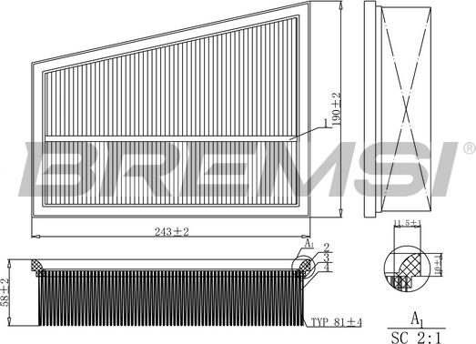 Bremsi FA0580 - Filter za zrak www.molydon.hr