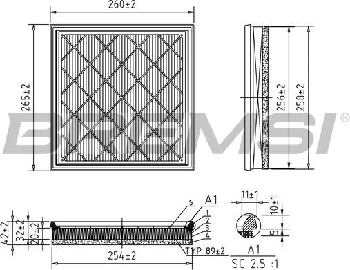 Bremsi FA0539 - Filter za zrak www.molydon.hr