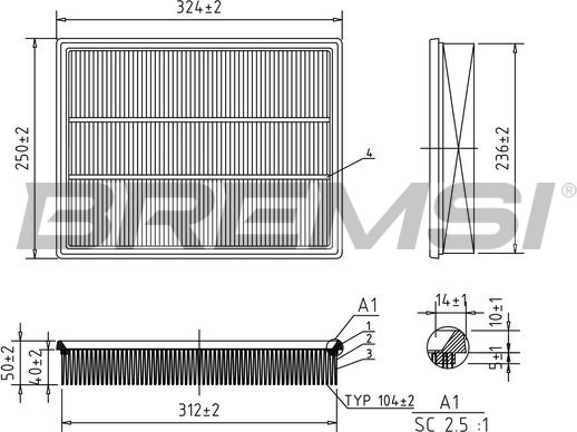 Bremsi FA0579 - Filter za zrak www.molydon.hr