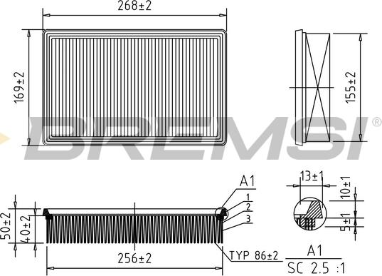 Bremsi FA0570 - Filter za zrak www.molydon.hr