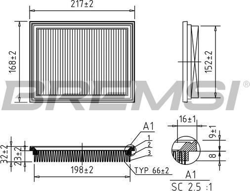 Bremsi FA0578 - Filter za zrak www.molydon.hr