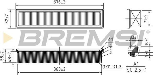 Bremsi FA0572 - Filter za zrak www.molydon.hr