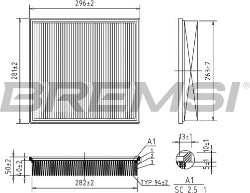 Bremsi FA0654 - Filter za zrak www.molydon.hr