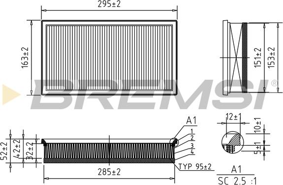 Bremsi FA0650 - Filter za zrak www.molydon.hr