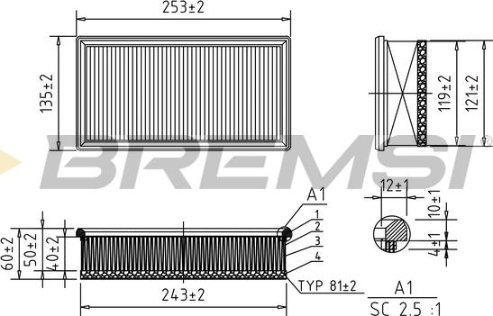 Bremsi FA0652 - Filter za zrak www.molydon.hr