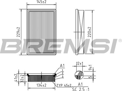 Bremsi FA0600 - Filter za zrak www.molydon.hr