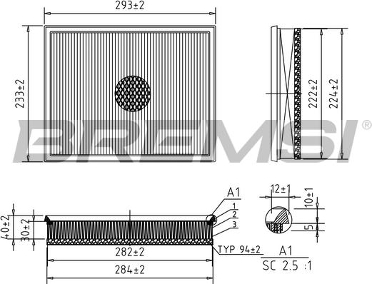 Bremsi FA0617 - Filter za zrak www.molydon.hr