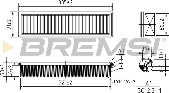 Bremsi FA0630 - Filter za zrak www.molydon.hr