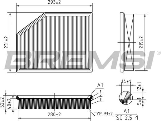 Bremsi FA0626 - Filter za zrak www.molydon.hr