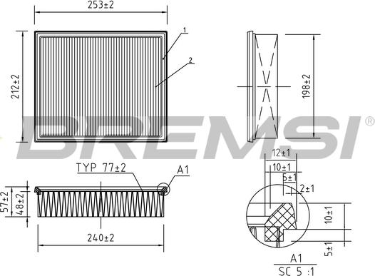 Bremsi FA0628 - Filter za zrak www.molydon.hr