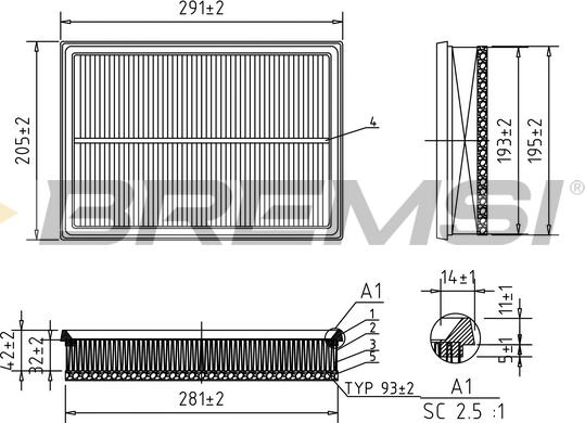 Bremsi FA0622 - Filter za zrak www.molydon.hr