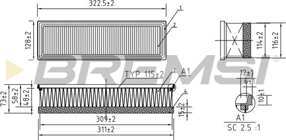 Bremsi FA0113 - Filter za zrak www.molydon.hr