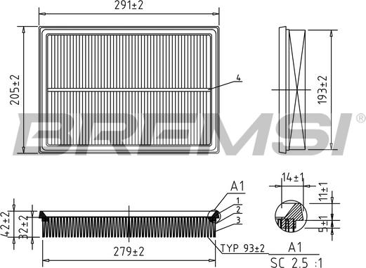 Bremsi FA0125 - Filter za zrak www.molydon.hr