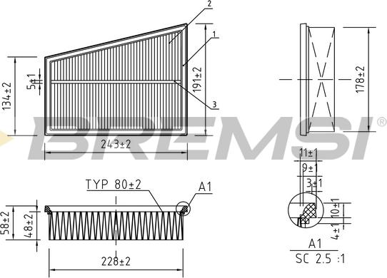 Bremsi FA0122 - Filter za zrak www.molydon.hr