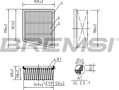 Bremsi FA0205 - Filter za zrak www.molydon.hr