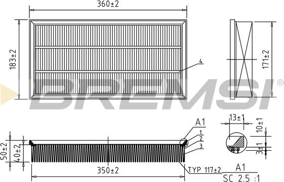 Bremsi FA0203 - Filter za zrak www.molydon.hr