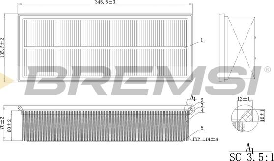 Bremsi FA0215 - Filter za zrak www.molydon.hr