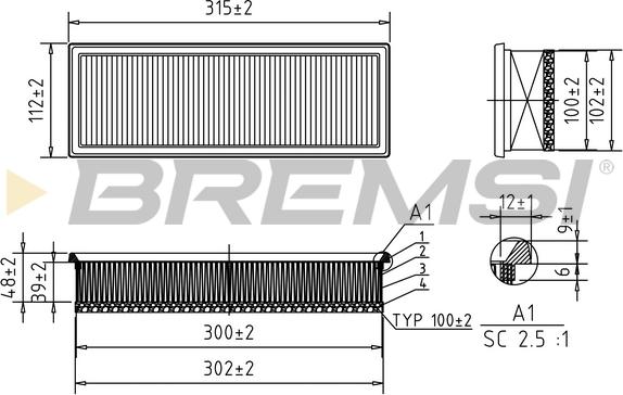 Bremsi FA0210 - Filter za zrak www.molydon.hr