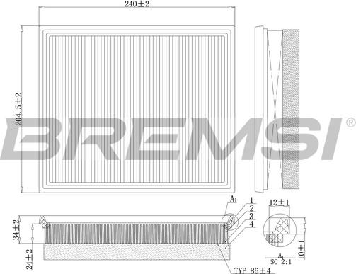 Bremsi FA0213 - Filter za zrak www.molydon.hr