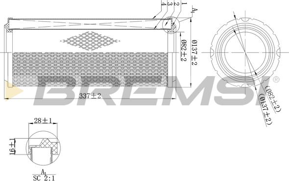 Bremsi FA1996 - Filter za zrak www.molydon.hr