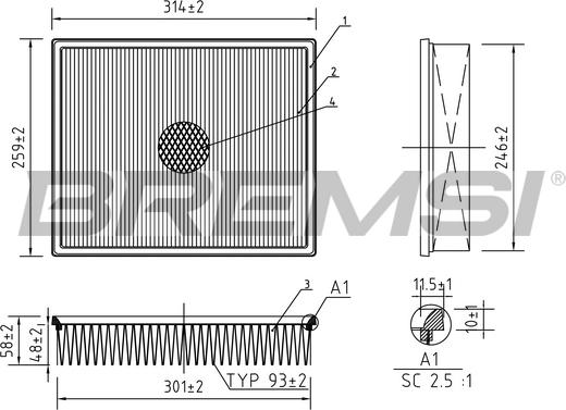 Bremsi FA1592 - Filter za zrak www.molydon.hr