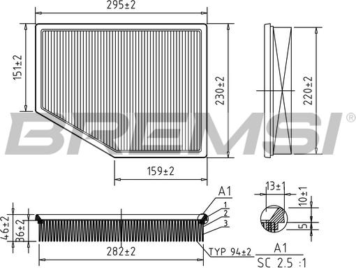 Bremsi FA1570 - Filter za zrak www.molydon.hr