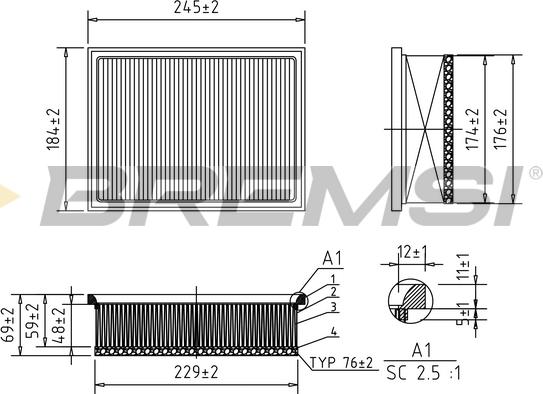 Bremsi FA1571 - Filter za zrak www.molydon.hr