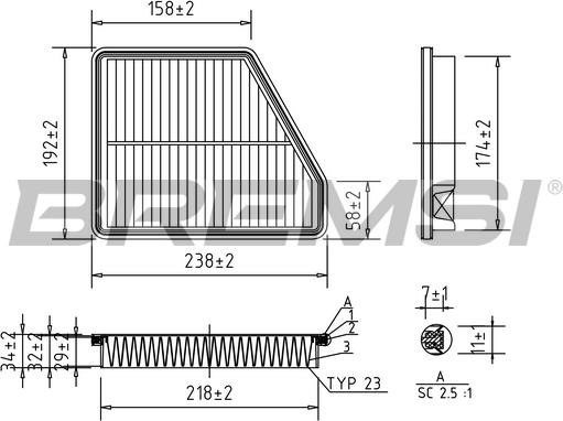 Bremsi FA1572 - Filter za zrak www.molydon.hr