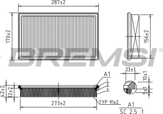 Bremsi FA1646 - Filter za zrak www.molydon.hr