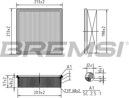 Bremsi FA1641 - Filter za zrak www.molydon.hr