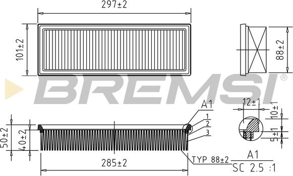 Bremsi FA1654 - Filter za zrak www.molydon.hr