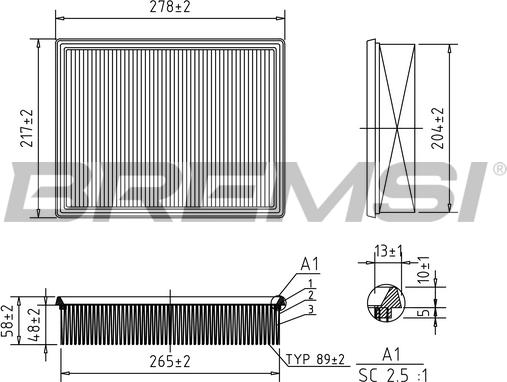 Bremsi FA1651 - Filter za zrak www.molydon.hr