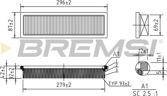 Bremsi FA1658 - Filter za zrak www.molydon.hr