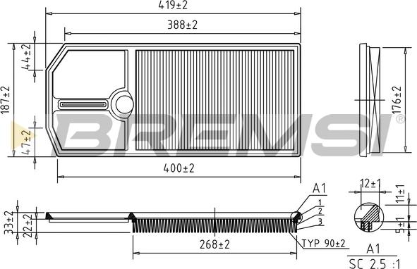 Bremsi FA1668 - Filter za zrak www.molydon.hr