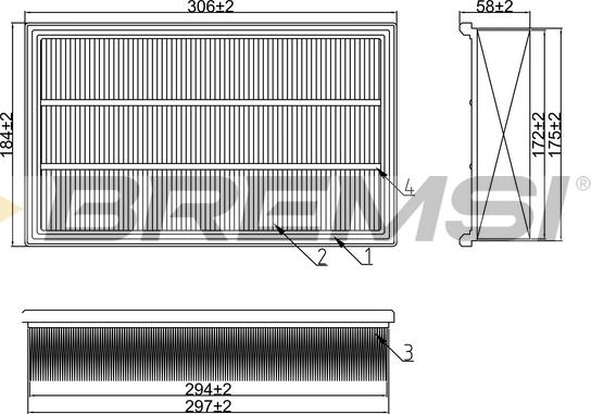 Bremsi FA1662 - Filter za zrak www.molydon.hr