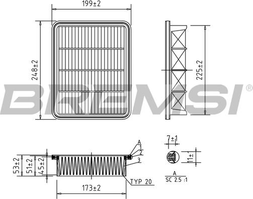 Bremsi FA1604 - Filter za zrak www.molydon.hr