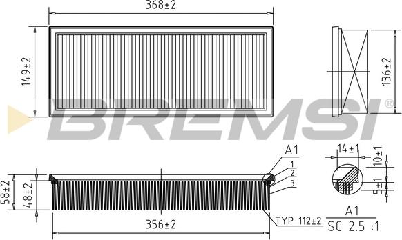 Bremsi FA1600 - Filter za zrak www.molydon.hr