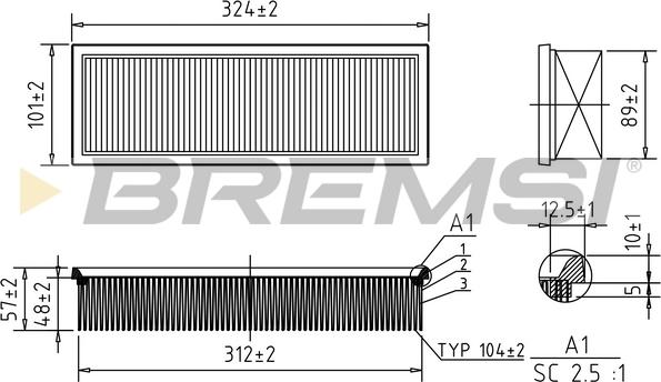 Bremsi FA1616 - Filter za zrak www.molydon.hr