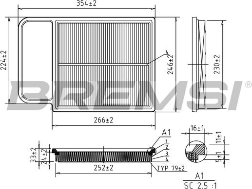 Bremsi FA1634 - Filter za zrak www.molydon.hr