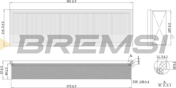 Bremsi FA1636 - Filter za zrak www.molydon.hr