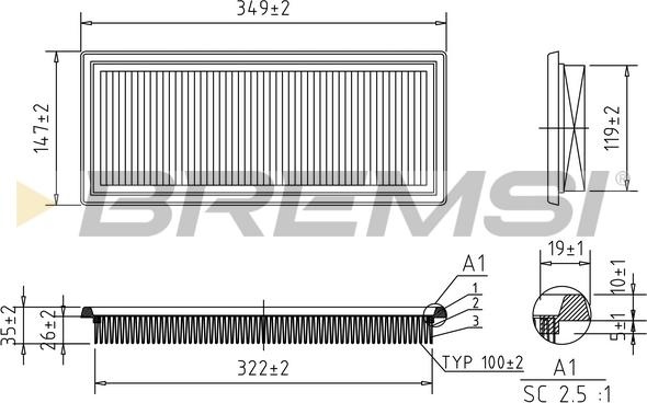 Bremsi FA1632 - Filter za zrak www.molydon.hr