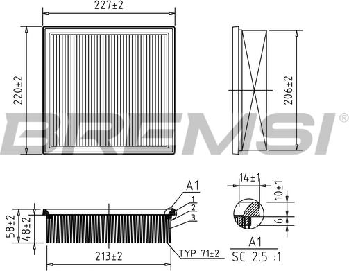 Bremsi FA1629 - Filter za zrak www.molydon.hr