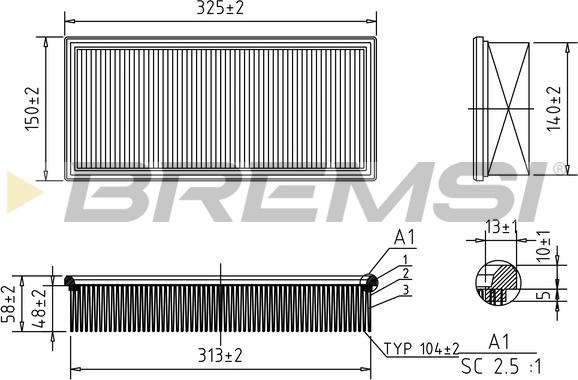 Bremsi FA1624 - Filter za zrak www.molydon.hr