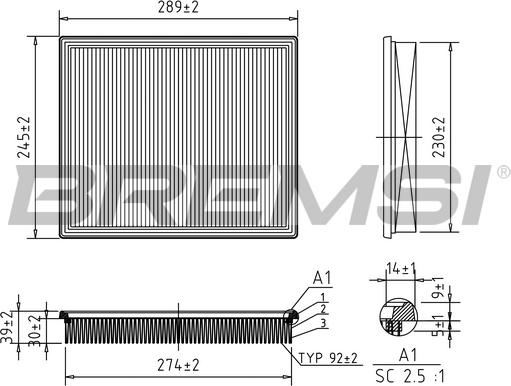 Bremsi FA1673 - Filter za zrak www.molydon.hr