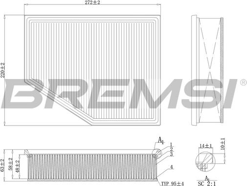 Bremsi FA1098 - Filter za zrak www.molydon.hr