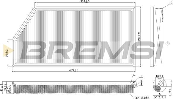 Bremsi FA1093 - Filter za zrak www.molydon.hr