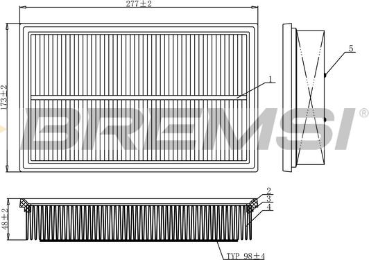 Bremsi FA1097 - Filter za zrak www.molydon.hr