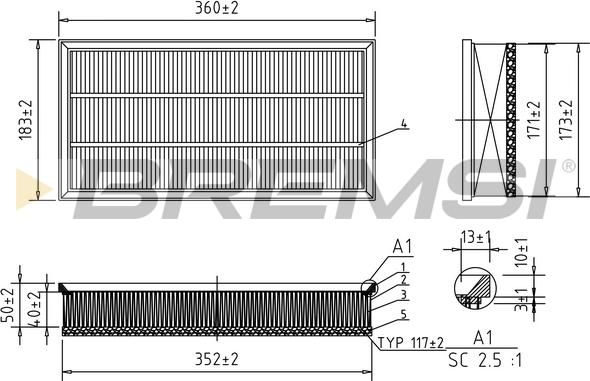 Bremsi FA1066 - Filter za zrak www.molydon.hr